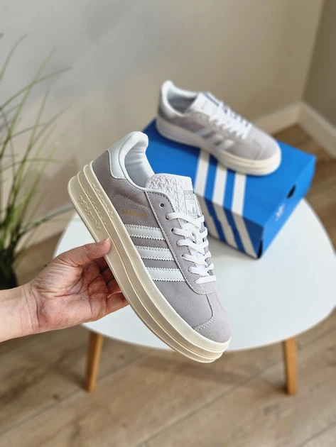 Кроссовки женские Adi Gazelle Bold Platform Grey White / кеды Ади Газель болд серые белые 40 - Фото 5 Кроссовки женские Adi Gazelle Bold Platform Grey White / кеды Ади Газель болд серые белые 40 - изображение 5