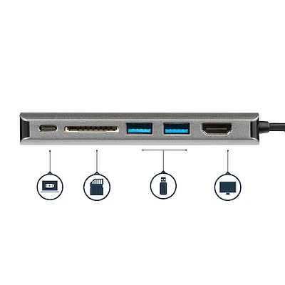 Мультипортовый адаптер StarTech USB-C Multiport Adapter 6-in-1 (DKT30CSDHPD3) Тёмно-серый - изображение 7