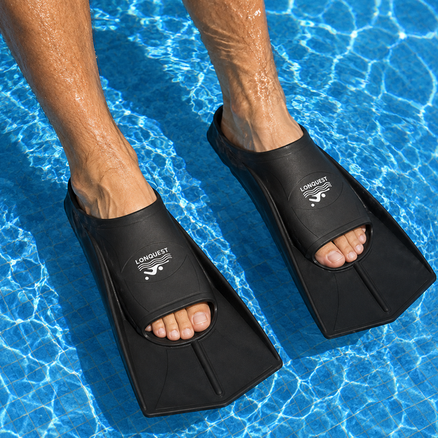 Короткие ласты для бассейна Conquest AquaSprint L (41-43) чорні BF10/B - Фото 1 Короткие ласты для бассейна Conquest AquaSprint L (41-43) чорні BF10/B - изображение 1