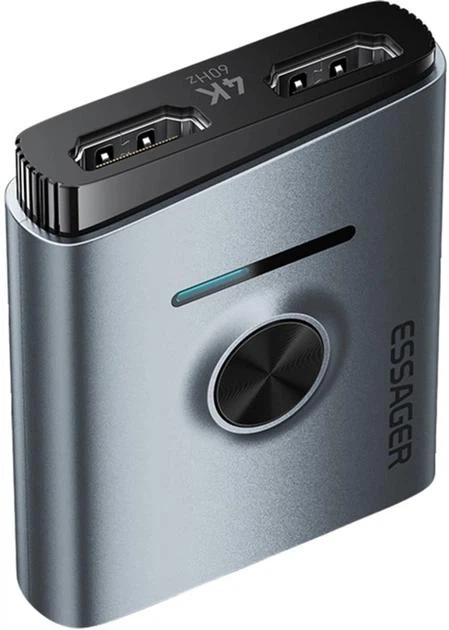 Сплиттер-свитч ESSAGER HDMI HD Visuals 2 in 1 out/1 in 2 out 4K@60Hz/1080P@120Hz Black (EQHH2-HX0G-Z) - изображение 2