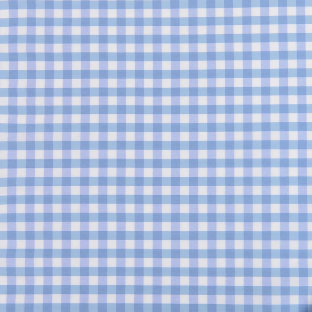 Ткань поплин стрейч Виши в клетку голубой (120г/м.кв150см пог.м) 195926 - изображение 2