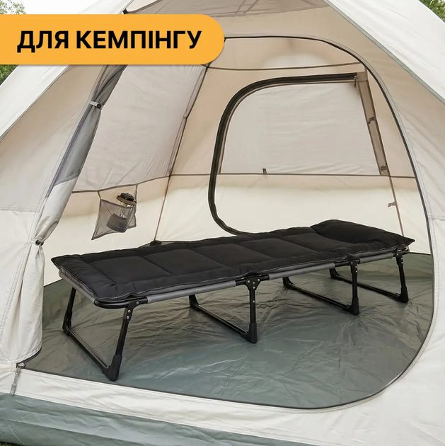 Раскладная кровать с мягким матрасом, прочная LEOBRO Black LB-FB-S1-BLK - Фото 7 Раскладная кровать с мягким матрасом, прочная LEOBRO Black LB-FB-S1-BLK - изображение 7
