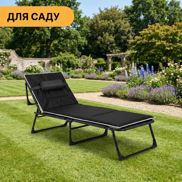 Раскладная кровать с Mesh-матрасом LEOBRO Black LB-FB-A2-BLK с подушкой для дома - изображение 10