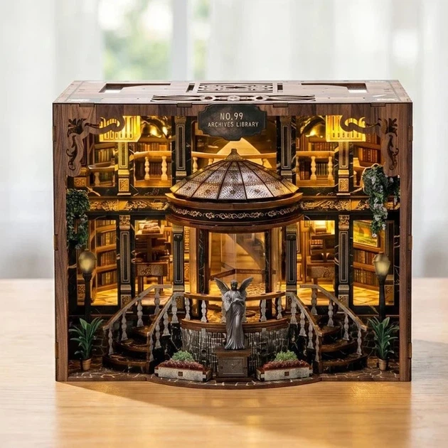 Румбокс Таємнича бібліотека №99 No. 99 Archives Library DIY Miniature House Kit Інтер'єрний конструктор XW-06 - изображение 10