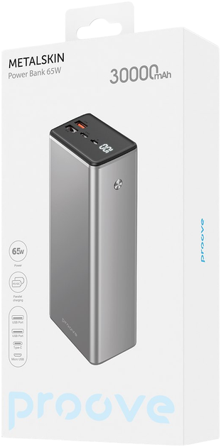 УМБ Proove Metalskin 30000mAh 65W Silver (6901111527339) - зображення 2
