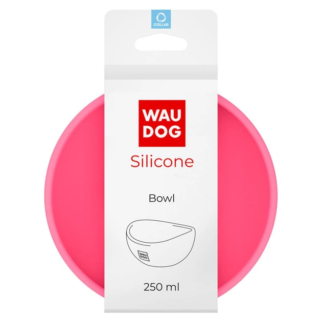 Миска WAUDOG Silicone, 250 мл рожевий - Фото 1 Миска WAUDOG Silicone, 250 мл рожевий - зображення 1