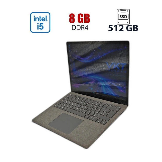 Ноутбук Microsoft Surface Laptop 5 13.5" Model 1950 / 13.5" (2240x1400) IPS Touch / Intel Core i5-1235U (10 (12) ядер по 1.3 - 4.4 GHz) / 8 GB DDR4 / 512 GB SSD / Intel Iris Xe Graphics / WebCam б/у - Фото 1 Ноутбук Microsoft Surface Laptop 5 13.5" Model 1950 / 13.5" (2240x1400) IPS Touch / Intel Core i5-1235U (10 (12) ядер по 1.3 - 4.4 GHz) / 8 GB DDR4 / 512 GB SSD / Intel Iris Xe Graphics / WebCam б/у - изображение 1