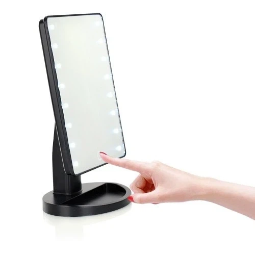 Косметичне дзеркало для макіяжу з LED-підсвіткою Large LED Mirror 16 LED працює від спідниць або від батарейок Чорний - Фото 2 Косметичне дзеркало для макіяжу з LED-підсвіткою Large LED Mirror 16 LED працює від спідниць або від батарейок Чорний - зображення 2