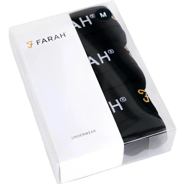 Набор мужских боксеров трусов Farah Underwear Boxer Shorts 3 шт в наборе, размер M, черный - изображение 4