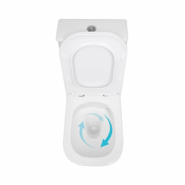 Унітаз підлоговий Qtap Presto Quadro безобідковий із сидінням Soft-close QTPRE27W51021 - зображення 6