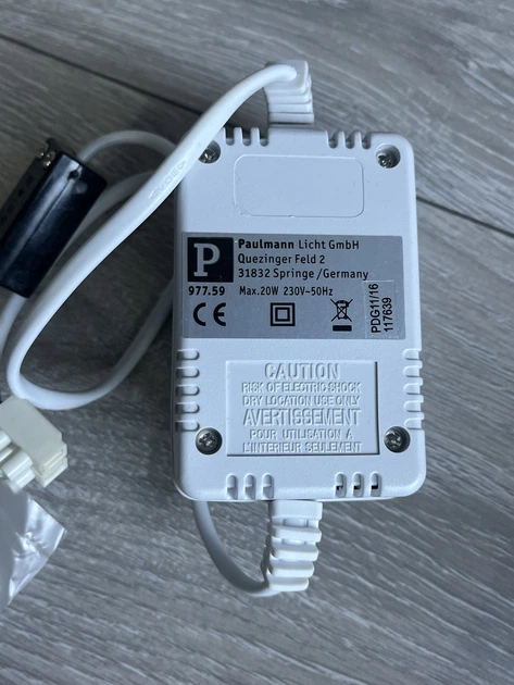 LED-трансформатор Paulmann, 20 Вт, 230 В → 12 В AC, для світлодіодного освітлення - зображення 3