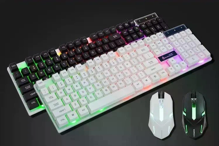 Ігровий дротовий комплект JOMAA SHIPADOO D500 клавіатура механічна + мишка з RGB Підсвіткою Білий - зображення 4