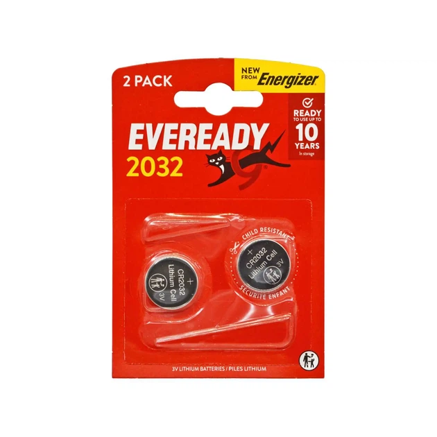 Батарейка літієва ENERGIZER Eveready CR2032 2BL - Фото 1 Батарейка літієва ENERGIZER Eveready CR2032 2BL - зображення 1