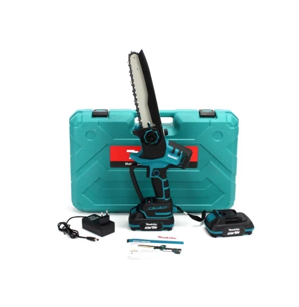 Мини пила аккумуляторная Makita DUC190HN 48 В 6 А·ч цепная шина 20 см сучкорез бесщеточный автоматическая смазка электропила 18 м с шаг 1 4 бесключевое натяжение 5700 об мин для обрезки деревьев веток кустов распиливания древесины с 2 АКБ - изображение 2