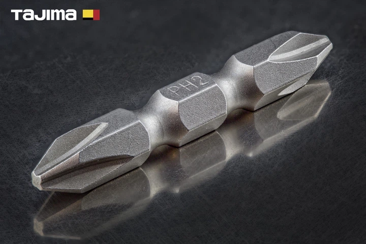 Біта хрестова Tajima PH2 + P2 65 мм двостороння магнітна - Фото 1 Біта хрестова Tajima PH2 + P2 65 мм двостороння магнітна - изображение 1
