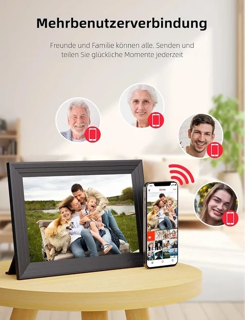 Цифровая фоторамка Luakug Frameo 10,1" Wi-Fi 32 ГБ IPS 1280×800 для фото и видео, сенсорный экран, автоповорот - Фото 4 Цифровая фоторамка Luakug Frameo 10,1" Wi-Fi 32 ГБ IPS 1280×800 для фото и видео, сенсорный экран, автоповорот - изображение 4