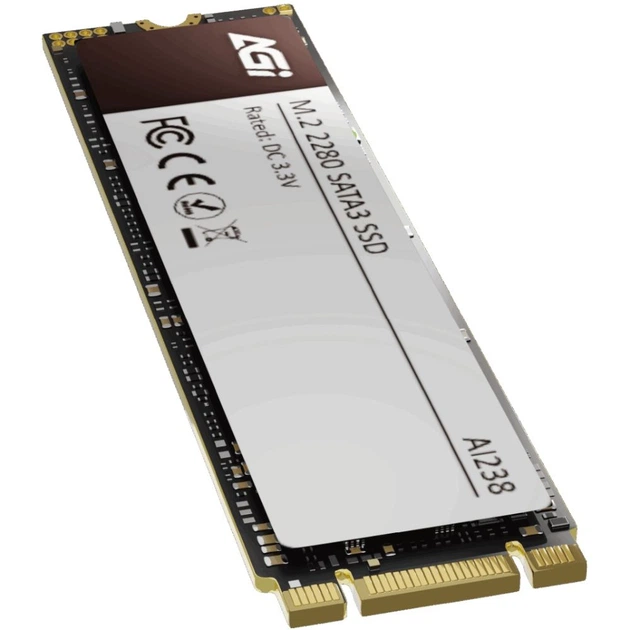 Накопитель SSD AGI AI238 512 ГБ M.2 2280 SATA 3 3D NAND QLC внутренний для ноутбука и ПК (AGI512G80AI238) - Фото 2 Накопитель SSD AGI AI238 512 ГБ M.2 2280 SATA 3 3D NAND QLC внутренний для ноутбука и ПК (AGI512G80AI238) - изображение 2