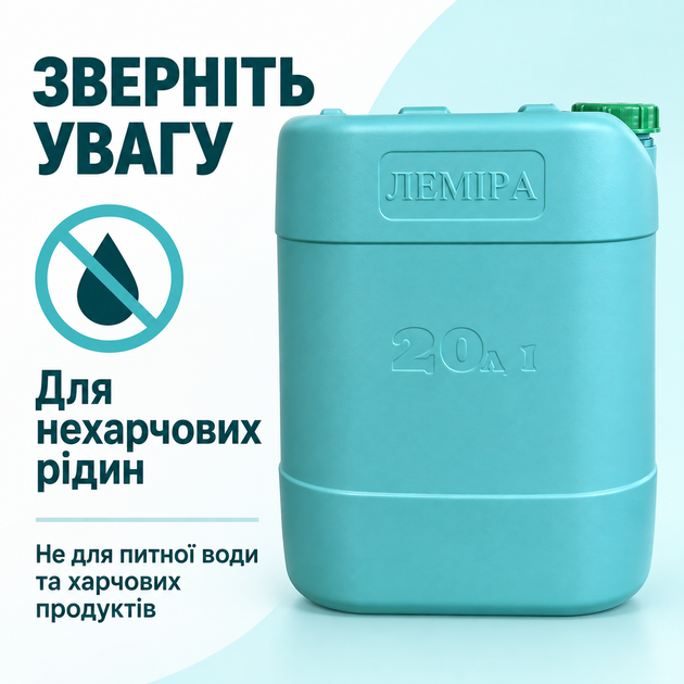 Каністра пластикова Леміра 20 л для нехарчових рідин із ручкою, штабельована - зображення 9