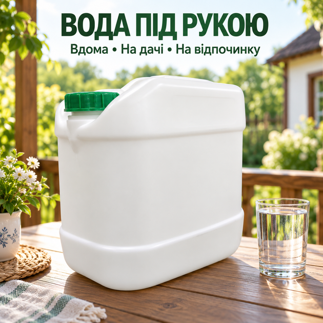 Канистра пищевая пластиковая Лемира 10 л для воды и жидких пищевых продуктов, герметичная, белая - изображение 8