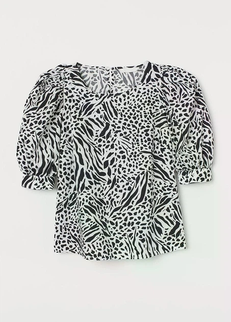 Блуза жіноча H&M 060894141_whiteblack XL Білий-чорний (6666000359124) - Фото 6 Блуза жіноча H&M 060894141_whiteblack XL Білий-чорний (6666000359124) - зображення 6