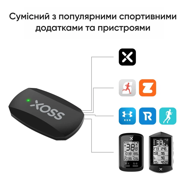 Нагрудный пульсометр XOSS X2 датчик серцебиения с поддержкой ANT+ / Bluetooth 5.0 универсальный - изображение 6