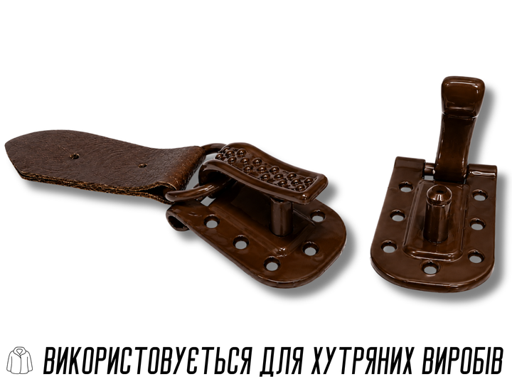 Гачок FROM FACTORY KRL шубний темно-коричневий 3х1см - зображення 5