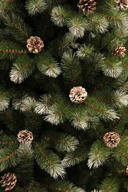 Сосна TriumphTree ПВХ 230 см зелена з інеєм та шишками - зображення 7