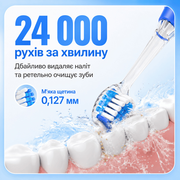 Дитяча Електрична Зубна Щітка Звукова з LED Підсвічуванням Seago SG977 Блакитна - зображення 4