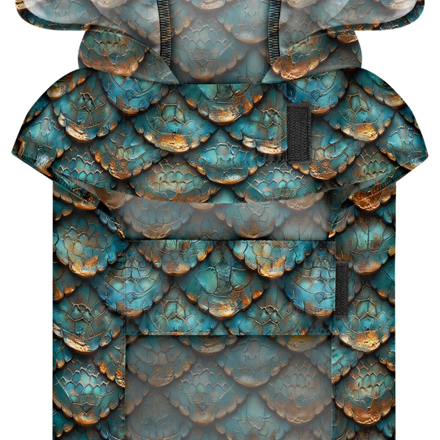 Дождевик-накидка с капюшоном для собак WAUDOG Clothes, рисунок "Луска", XXS, А 23-26 см, B 30-36 см, С 15-20 см - Фото 2 Дождевик-накидка с капюшоном для собак WAUDOG Clothes, рисунок "Луска", XXS, А 23-26 см, B 30-36 см, С 15-20 см - изображение 2