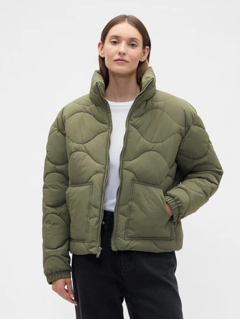 Куртка демісезонна коротка жіноча GAP 566498324 XS Зелена (1162391429) - Фото 1 Куртка демісезонна коротка жіноча GAP 566498324 XS Зелена (1162391429) - зображення 1