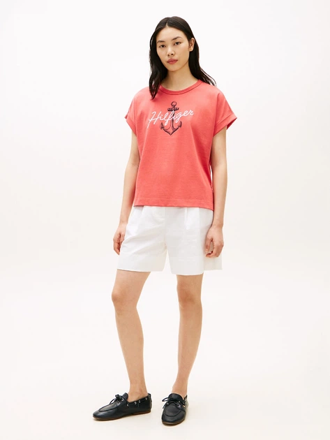 Футболка хлопковая женская Tommy Hilfiger 528915824 S Красная (1161409417) - изображение 3