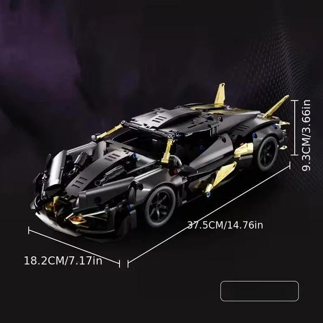 Конструктор машинка Lamborghini Бетмобиль 1338 деталей на 37,5 сантиметров Technic Ламборджини черный (832) - изображение 3