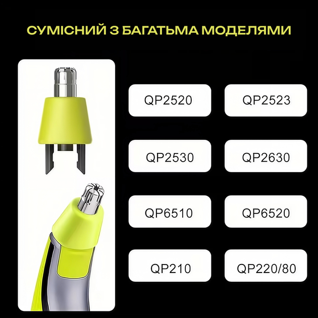 Сменная насадка для триммера для носа и ушей, Зеленая, 1 шт - изображение 5