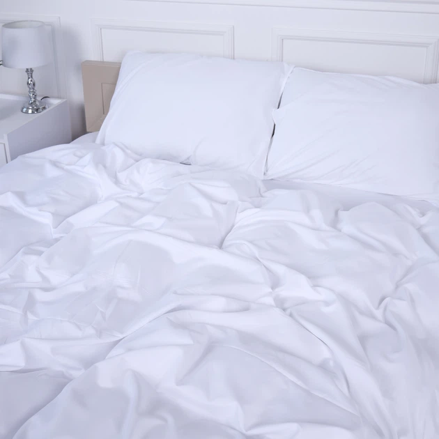 Простынь №18-0000 White Mikrosatin Premium Однотонная 150*220 - изображение 3