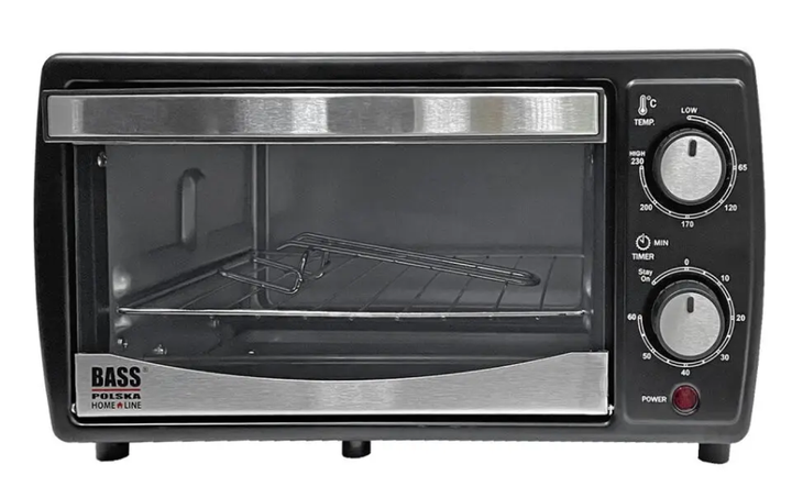 Електродуховка Bass Polska BH 10372 настільна 10 л піч 700/950 Вт з грилем міні духовка до 230 °C з таймером 60 хв терморегулятором для випічки запікання овочів сушіння - зображення 6