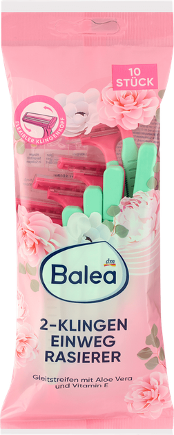 Станки для бритья женские Balea (2 лезвия) 10 шт - Фото 1 Станки для бритья женские Balea (2 лезвия) 10 шт - изображение 1