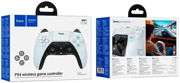 Бездротовий контролер Hoco GA1 Phoenix PS4 Wireless Game Controller White - Фото 8 Бездротовий контролер Hoco GA1 Phoenix PS4 Wireless Game Controller White - изображение 8