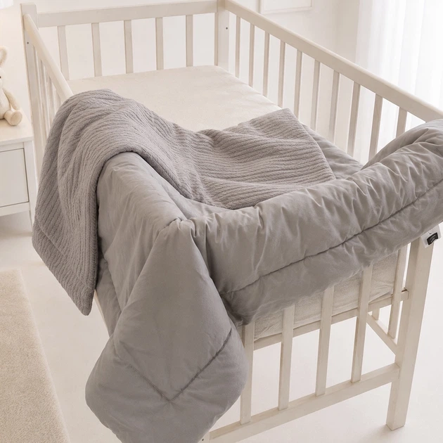 Плед детский MirSon №053 Premium Pique Gray 60х80 см (2200013893677) - изображение 3