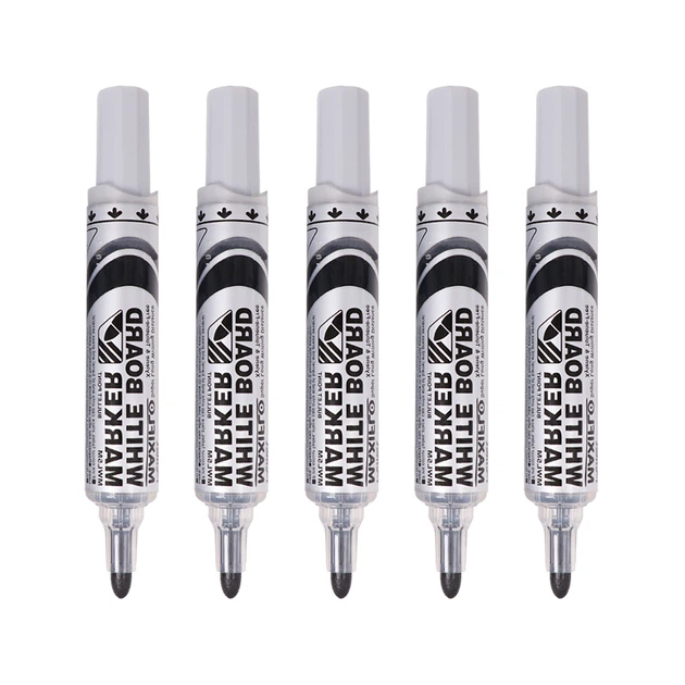 Маркер для білої дошки Pentel, 2 мм, рідкий прямого нанесення, густий круглий наконечник, стираний маркер, імпортний, MWL5M, чорний (упаковка з 5 шт.) - изображение 8
