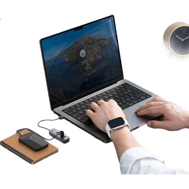 Док-станция Yottamaster USB 3.0 Hub, высокоскоростной 4-портовый концентратор, расширительная док-станция для ноутбука, многопортовый адаптер, удлинительный кабель 0,15 м - изображение 3