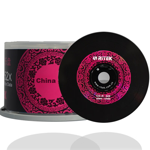 RITEk Тайваньские китайские виниловые музыкальные диски CD-R красного и черного цвета, скорость 52x, 700 МБ, чистые диски/CD/перезаписываемые диски, оптовая упаковка 50 штук. - Фото 7 RITEk Тайваньские китайские виниловые музыкальные диски CD-R красного и черного цвета, скорость 52x, 700 МБ, чистые диски/CD/перезаписываемые диски, оптовая упаковка 50 штук. - изображение 7