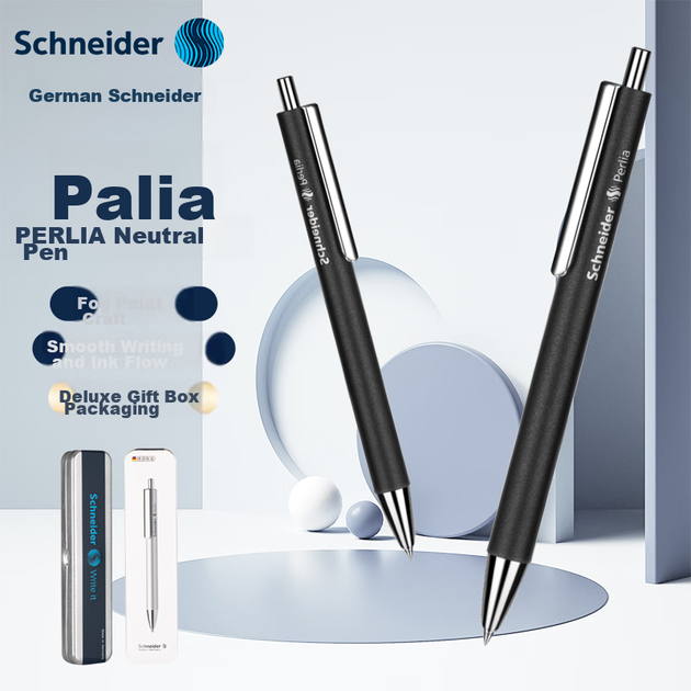 Гелевая ручка Schneider, 0,5 мм, для студентов, сдачи экзаменов и использования в офисе, для повседневного письма, с выдвижным стержнем, незаменимая вещь, цвет Paillia Star Night Black 139701 - изображение 4