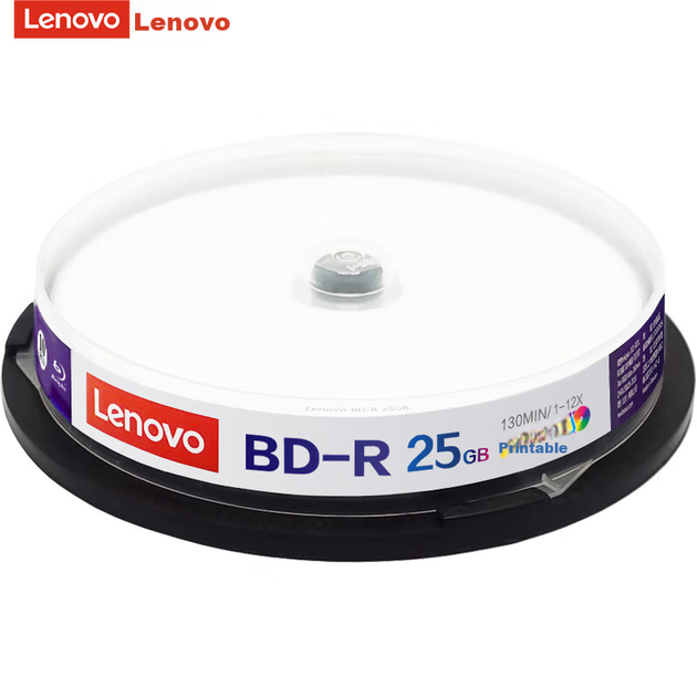 Чистые Blu-ray диски Lenovo BD-R/записываемые диски, скорость 6-12x, 25 ГБ, серия Archive, 10 штук в коробке, с возможностью печати. - Фото 5 Чистые Blu-ray диски Lenovo BD-R/записываемые диски, скорость 6-12x, 25 ГБ, серия Archive, 10 штук в коробке, с возможностью печати. - изображение 5