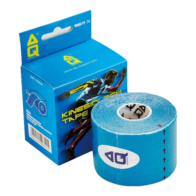 Кинезиологическая лента AQ Muscle Tape, профессиональная лента для снятия мышечного напряжения и боли, эластичный бинт, 9611XB синий. - изображение 3