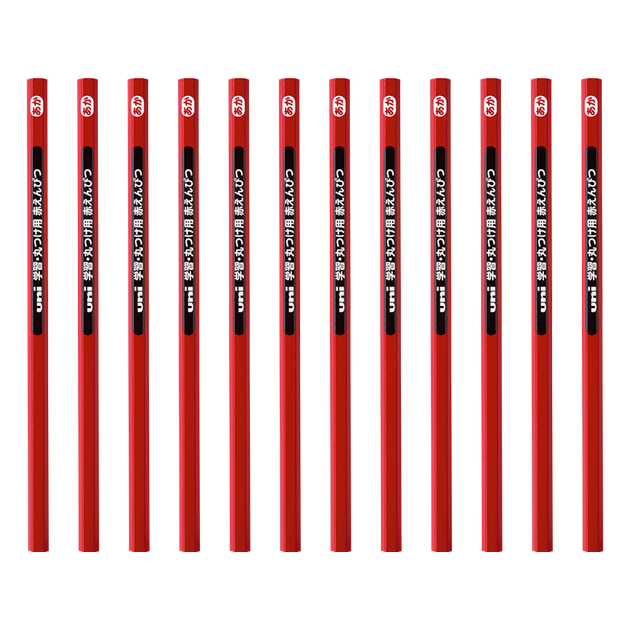 Набор шестигранных карандашей для эскизов Uni Mitsubishi Art Sketching Marker Pencils, GAKUSYU MARUTSUKE, красный, 12 штук. - изображение 4