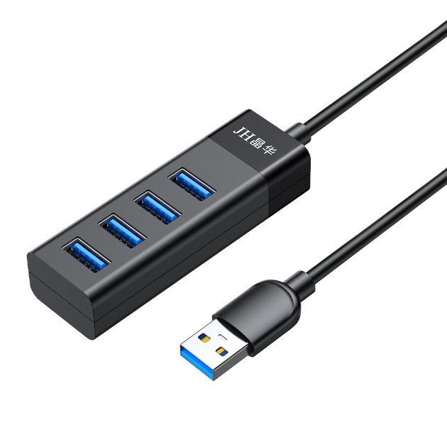 Многопортовый высокоскоростной USB3.0 концентратор Jinghua JH, универсальный адаптер расширения «один к одному» для ноутбуков и настольных компьютеров, конвертер-удлинитель, черный, 1 метр, Z414C - изображение 4