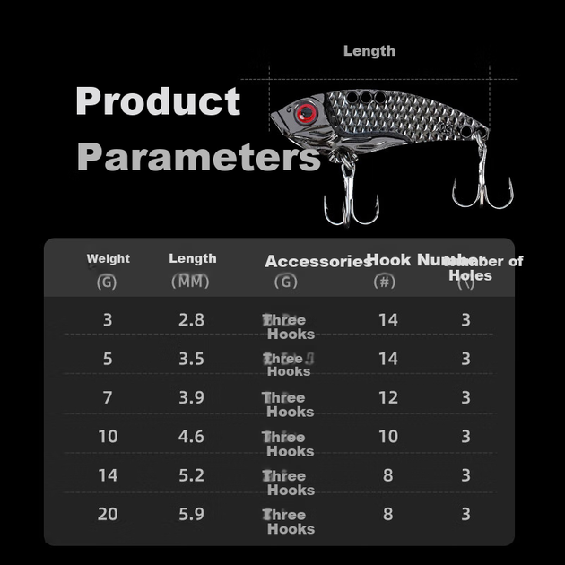 Штучна приманка Erciyuan Lure Fishing Spoon VIB Full Water Column Search для використання в прісній та солоній воді, 14 г - зображення 6