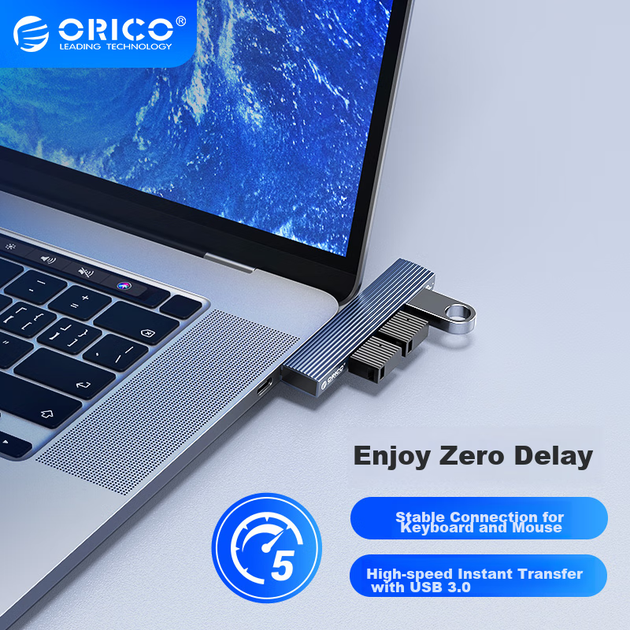 USB-концентратор ORICO, адаптер расширения Type-C, разветвитель-конвертер для подключения напрямую к компьютеру, подходит для ноутбуков MacBook, iPad и смартфонов. - изображение 11