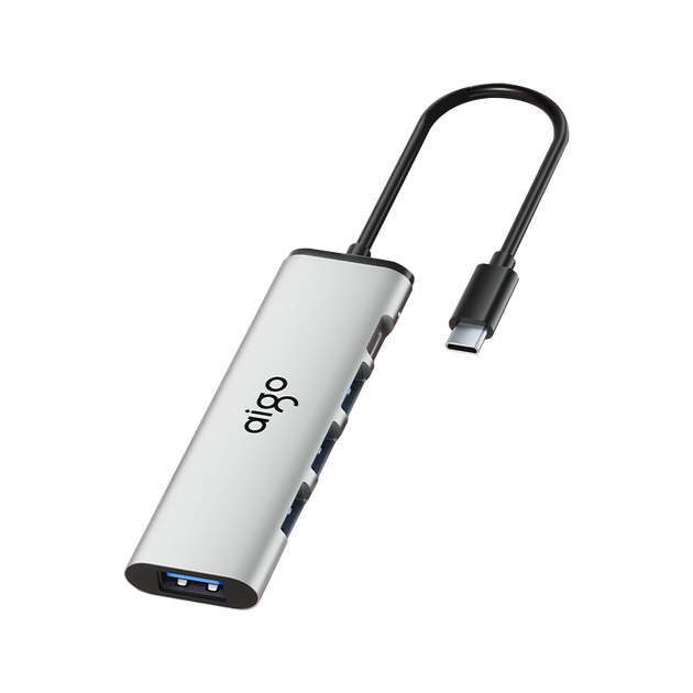 Адаптер-хаб Aigo Type-C, конвертер 3.0, док-станція для ноутбука, подовжувач USB, металева док-станція розширення комп'ютера H02-C 0.25 м - изображение 4