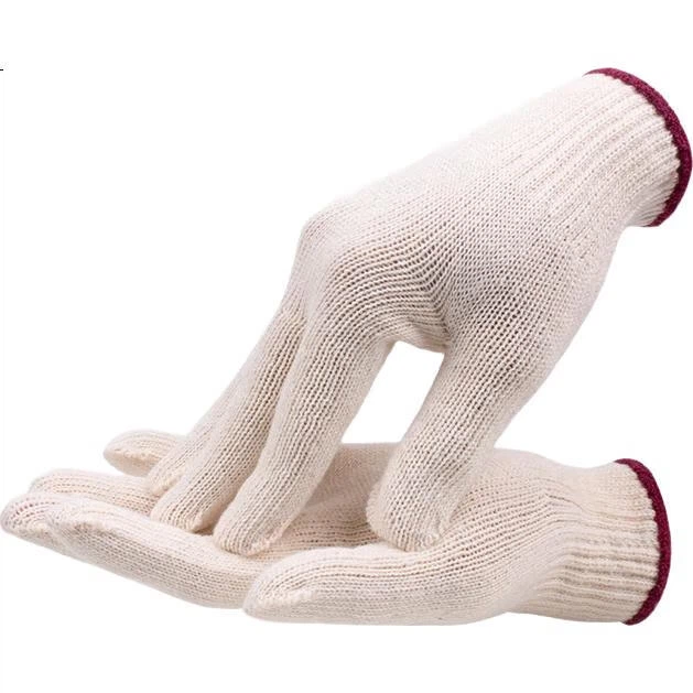 Робочі рукавички Maozheng Cotton, 60 пар, бавовняна пряжа для роботи, обробки, обслуговування, легкий промисловий захист, фіолетовий край [Оригінальний продукт] - зображення 2